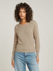 G-Star Sweter w kolorze beżowym rozmiar: L. Brązowe swetry G-Star, l, bez wzorów, z bawełny, bez ramiączek. Za 259.45 zł.