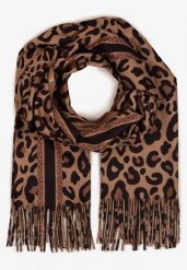 Brązowy Wiskozowy Szalik Ozdobiony Frędzlami Siathara. Brązowe szaliki Born2be, bez wzorów, z jeansu, eleganckie. Za 39.99 zł.