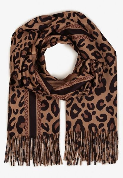 Brązowy Wiskozowy Szalik Ozdobiony Frędzlami Siathara. Brązowe szaliki Born2be, bez wzorów, z jeansu, eleganckie. Za 39.99 zł.