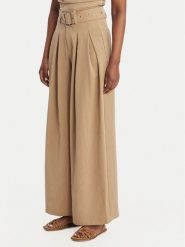 Eleh Spodnie palazzo SS260099 Beżowy Wide Leg. Brązowe spodnie materiałowe Eleh, bez wzorów, z lyocellu. Za 666.99 zł.