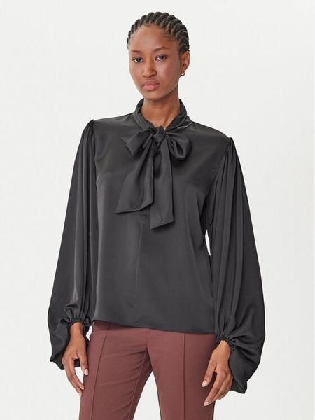 Rinascimento Bluzka CFC0126202003 Czarny Loose Fit. Czarne bluzki Rinascimento, m, bez wzorów, z syntetyku, bez kołnierzyka, bez ramiączek. Za 199.99 zł.