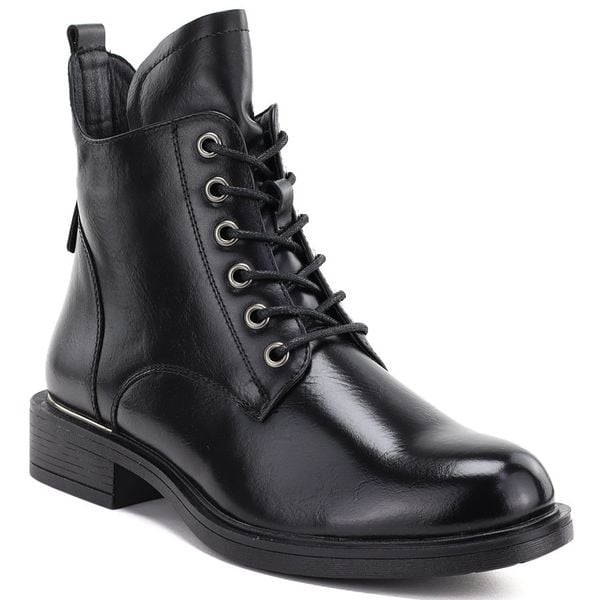 Botki damskie workery ocieplane czarne Vinceza 58677. Czarne botki VINCEZA, bez wzorów, ze skóry ekologicznej, bez obcasa, bez zapięcia. Za 159.99 zł.