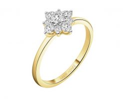 Pierścionek z żółtego złota z brylantami laboratoryjnymi - 0,50 ct - próba 585. Żółte pierścionki Apart, z brylantem, złote. Za 3,890.00 zł.