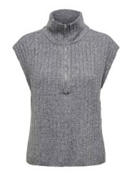 ONLY Bezrękawnik w kolorze szarym rozmiar: M. Szare swetry Only, m, bez wzorów, prążkowane, bez ramiączek. Za 95.69 zł.