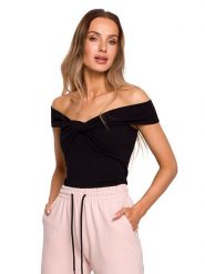 Made of emotion Top w kolorze czarnym rozmiar: M. Czarne topy Made Of Emotion, m, bez wzorów, bez kołnierzyka, bez ramiączek. Za 123.25 zł.