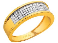 Pierścionek z żółtego złota z diamentami - 0,25 ct - próba 585. Żółte pierścionki Apart, z diamentem, złote. Za 4,090.00 zł.