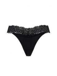 Calvin Klein Stringi Kobiety Sztuczne włókno czarny, L. Czarne stringi Calvin Klein, bez wzorów, z koronki. Za 99.95 zł.