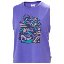 Damski tank top Helly Hansen Skog Graphic. Fioletowe topy Helly Hansen, bez wzorów, bez kołnierzyka, bez ramiączek. Za 256.00 zł.