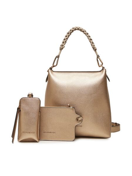 Hispanitas Torebka BV253843 Złoty. Żółte torebki klasyczne Hispanitas, bez wzorów, ze skóry, bez dodatków. Za 519.99 zł.