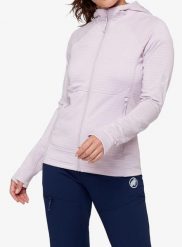 Bluza trekkingowa damska Mammut Taiss ML Hooded Jacket. Fioletowe bluzy Mammut, m, bez wzorów, z elastanu, bez kaptura. Za 747.99 zł.