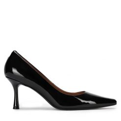 Szpilki GINO ROSSI. Czarne szpilki Gino Rossi, bez wzorów, bez obcasa, na szpilce, bez zapięcia. Za 299.99 zł.
