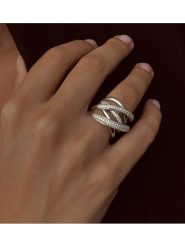 Eclat d'Argent Srebrny pierścionek z cyrkoniami rozmiar: 56. Szare pierścionki Eclat d'Argent, z cyrkonią, srebrne. Za 294.97 zł.