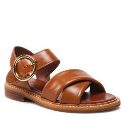 Sandały See By Chloé. Brązowe sandały See By Chloé, bez wzorów, bez obcasa, na płaskiej podeszwie, bez zapięcia. Za 1,689.00 zł.