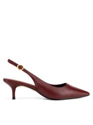 Gino Rossi Sandały LILIANE-526-2 Bordowy. Czerwone sandały Gino Rossi, bez wzorów, ze skóry, bez obcasa, na szpilce, bez zapięcia. Za 299.99 zł.
