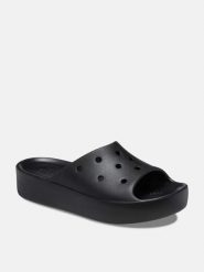 Crocs Klapki "Classic Platform" w kolorze czarnym rozmiar: 42/43. Czarne klapki Crocs, bez wzorów, z otwartym noskiem, bez obcasa, na platformie. Za 121.45 zł.
