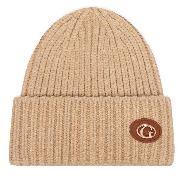Czapka Guess. Brązowe czapki Guess, z aplikacjami. Za 154.99 zł.