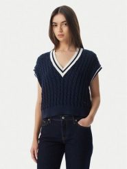 Tommy Jeans Sweter DW0DW22927 Granatowy Regular Fit. Niebieskie swetry Tommy Jeans, l, bez wzorów, z bawełny, bez ramiączek. Za 409.99 zł.