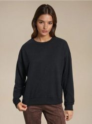 Bluza crewneck regular - czarny. Czarne bluzy Sinsay, l, bez wzorów, bez kaptura. Za 29.99 zł.