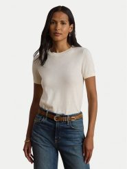 LAUREN RALPH LAUREN T-Shirt 200P14055500 Kremowy Regular Fit. Białe t-shirty Lauren Ralph Lauren, xxl, bez wzorów, z bawełny, bez kołnierzyka, bez ramiączek. Za 729.99 zł.