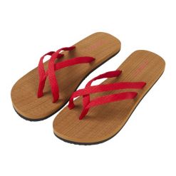 Japonki plażowe damskie O'Neill Ditsy Strap Bloom. Czerwone klapki O'Neill, bez wzorów, z gumy, bez obcasa. Za 69.99 zł.