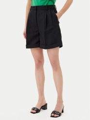 Tommy Hilfiger Szorty materiałowe WW0WW44767 Czarny Regular Fit. Czarne szorty TOMMY HILFIGER, bez wzorów, z materiału. Za 399.99 zł.