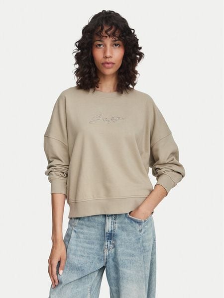 BOSS Bluza C_Ever_5 50565446 Beżowy ciemny Oversize. Brązowe bluzy Boss, s, bez wzorów, z bawełny, bez kaptura. Za 639.99 zł.