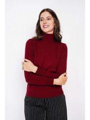 ASSUILI Golf w kolorze bordowym rozmiar: 34. Czerwone golfy Assuili, bez wzorów, bez ramiączek. Za 108.99 zł.