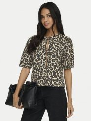 ONLY Bluzka Jenna 15368592 Beżowy ciemny Regular Fit. Brązowe bluzki Only, m, bez wzorów, z syntetyku, bez kołnierzyka, bez ramiączek. Za 149.99 zł.