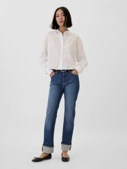 GAP Dżinsy - Straight fit - w kolorze granatowym rozmiar: W28. Niebieskie jeansy GAP, bez wzorów. Za 131.74 zł.
