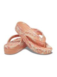 Crocs Japonki "Marbled Flip" w kolorze pomarańczowo-jasnoróżowym rozmiar: 42/43. Pomarańczowe klapki Crocs, bez wzorów, z otwartym noskiem, bez obcasa. Za 134.45 zł.