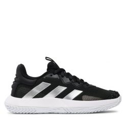Buty do tenisa adidas. Czarne obuwie sportowe Adidas, bez zapięcia, tenisowe. Za 439.99 zł.
