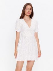Glamorous Sukienka codzienna CK7065 Biały Slim Fit. Białe sukienki Glamorous, na co dzień, bez wzorów, z syntetyku, bez kołnierzyka, bez ramiączek, proste. Za 199.99 zł.