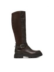 JENNY Kozaki CEO-WS6211-10 Brązowy. Brązowe kozaki Jenny, z materiału, bez obcasa, na płaskiej podeszwie, bez zapięcia. Za 219.99 zł.