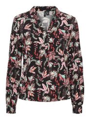 Vero Moda Bluzka "Lana" w kolorze czarnym ze wzorem rozmiar: XS. Czarne bluzki Vero Moda, xs, bez wzorów, z wiskozy, bez kołnierzyka, bez ramiączek. Za 52.79 zł.