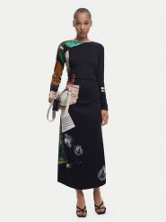 Desigual Sukienka codzienna Fiona 25WWVW08 Czarny Slim Fit. Czarne sukienki Desigual, na co dzień, m, bez wzorów, z wiskozy, bez kołnierzyka, bez ramiączek, proste. Za 539.99 zł.