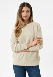 Prążkowana, luźna bluza B-MINK. Czerwone bluzy Volcano, m, bez wzorów, z elastanu, bez kaptura. Za 149.99 zł.