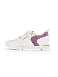 Gabor Skórzane sneakersy w kolorze biało-jasnoróżowym rozmiar: 40. Białe trampki Gabor, bez wzorów, ze skóry, bez zapięcia. Za 174.84 zł.