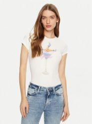 Guess T-Shirt W5RI29 KA0Q1 Biały Regular Fit. Białe t-shirty Guess, xxl, z aplikacjami, z bawełny, bez kołnierzyka, bez ramiączek. Za 99.99 zł.