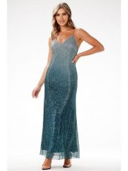 Awama Sukienka w kolorze turkusowym rozmiar: M. Niebieskie sukienki Awama, na co dzień, m, bez wzorów, bez kołnierzyka, bez ramiączek, maxi, proste. Za 222.99 zł.