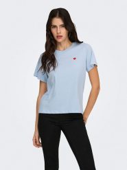 JDY Koszulka "Pisa" w kolorze błękitnym rozmiar: XXL. Niebieskie bluzki JDY, xxl, bez wzorów, z bawełny, bez kołnierzyka, bez ramiączek. Za 61.75 zł.