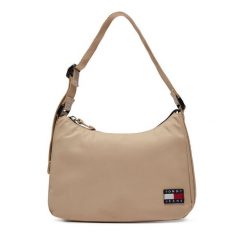 Torebka Tommy Jeans. Brązowe listonoszki Tommy Jeans, bez wzorów, z jeansu, bez dodatków. Za 199.99 zł.