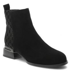 Czarne Botki S.Barski Eleganckie Buty Damskie Na Obcasie. Czarne botki S.BARSKI, na zimę, bez wzorów, bez obcasa, na obcasie, bez zapięcia. Za 263.99 zł.