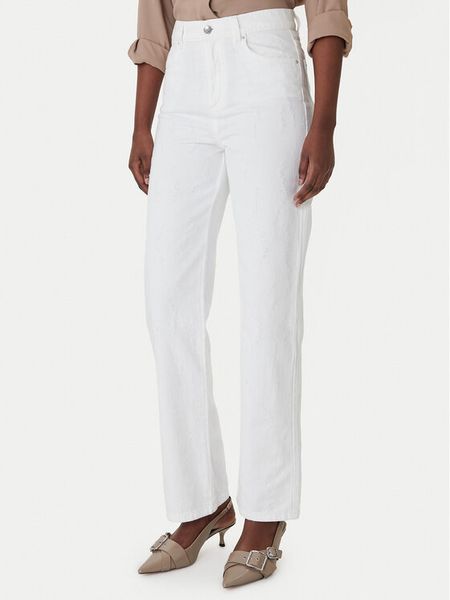 Marella Jeansy 2613181024 Biały Wide Leg. Białe jeansy Marella, bez wzorów. Za 889.99 zł.