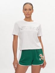 Guess T-Shirt Kiara V4GI18 I3Z14 Biały Boxy Fit. Białe t-shirty Guess, s, z aplikacjami, z bawełny, bez kołnierzyka, bez ramiączek. Za 149.99 zł.