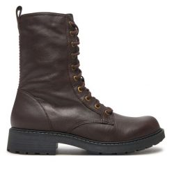 Botki Clarks. Brązowe botki Clarks, bez wzorów, bez obcasa, na płaskiej podeszwie, bez zapięcia. Za 719.99 zł.
