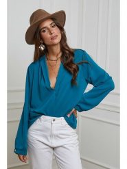 L'armoire de Suzette Bluzka w kolorze niebieskim rozmiar: 38/40. Niebieskie bluzki L'armoire de Suzette, l, bez wzorów, klasyczne, bez kołnierzyka, bez ramiączek. Za 73.99 zł.