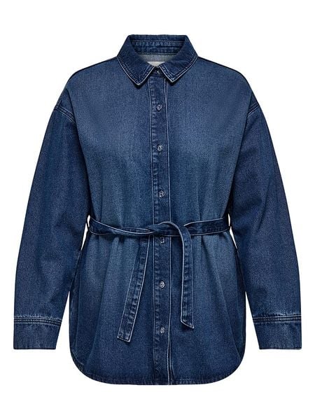 ONLY Bluzka dżinsowa w kolorze granatowym rozmiar: 52. Niebieskie bluzki Only, bez wzorów, z tkaniny, bez kołnierzyka, bez ramiączek. Za 109.52 zł.