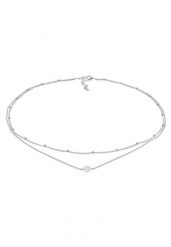 Elli Damski naszyjnik Choker warstwowy z kulkowym łańcuszkiem z kwarcem różowym pozłacane srebro 925 Sterling Silver Naszyjniki 1 ct. Czerwone naszyjniki Elli, z kwarcem, pozłacane. Za 221.39 zł.