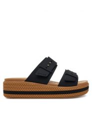 Crocs Klapki Brooklyn Woven Buckle 209978 Czarny. Czarne klapki Crocs, bez wzorów, z tworzywa sztucznego, bez obcasa. Za 219.99 zł.