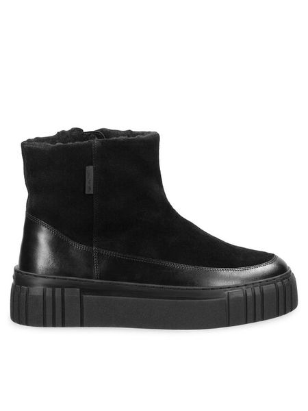 Gant Botki 31543097 Czarny. Czarne botki GANT, bez wzorów, ze skóry, bez obcasa, na płaskiej podeszwie, bez zapięcia. Za 489.99 zł.